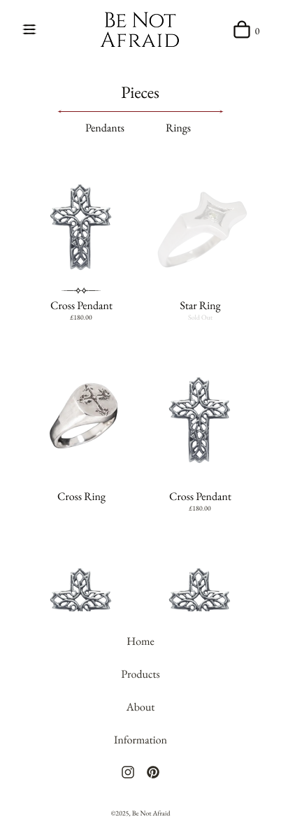 Be Not Afraid Jewellery Products catalog mockup